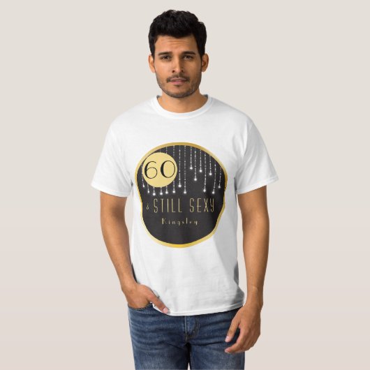 Fab 60e verjaardag Cool Fun Zwart T-shirt (Voorkant volledig)