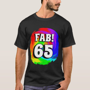 Fab! 65 Kleurrijke Hittegolf Swirl Verjaardagsfees T-shirt