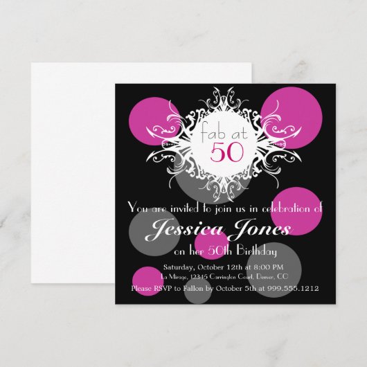 Fab bij de Uitnodiging van de Partij van de Dagen  (Voorkant / Achterkant)