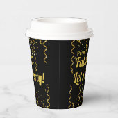 Fab Black en Gold Ribbons 50e verjaardag Papieren Bekers (Rechts)