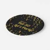 Fab Black en Gold Ribbons 50e verjaardag Papieren Bordje (Gekanteld)