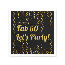Fab Black en Gold Ribbons 50e verjaardag