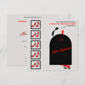 Fab Black Silhouette Glam Red Dress Shoes Birthday Kaart (Voorkant / Achterkant)