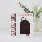 Fab Black Silhouette Glam Red Dress Shoes Birthday Kaart (Staand voorkant)