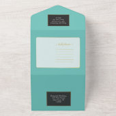 Fab Blauwgroen legant allen in één uitnodiging (Buitenkant)