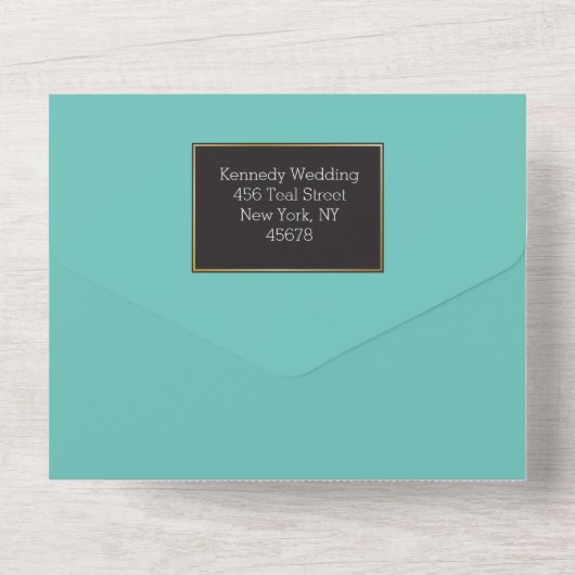 Fab Blauwgroen legant allen in één uitnodiging (Achterkant)