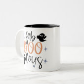 Fab Bololous Grappige Ghost Womens Halloween Tweekleurige Koffiemok (Voorkant links)