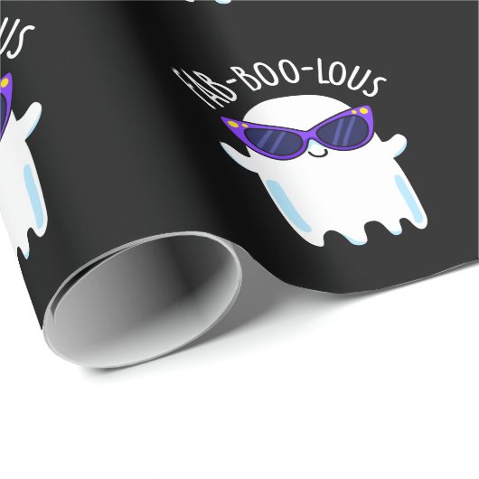 Fab-Boo-Lous Funny Ghost Pun Dark BG Cadeaupapier (Rol Hoek)