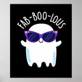 Fab-Boo-Lous Funny Ghost Pun Dark BG Poster (Voorkant)