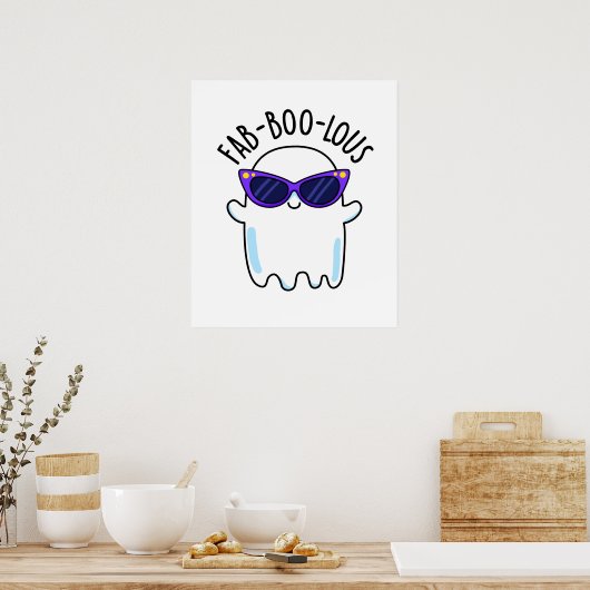 Fab-Boo-Lous Grappige Geest Pun Poster (Keuken)