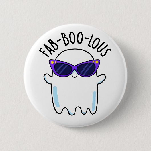 Fab-Boo-Lous Grappige Geest Pun Ronde Button 5,7 Cm (Voorkant)