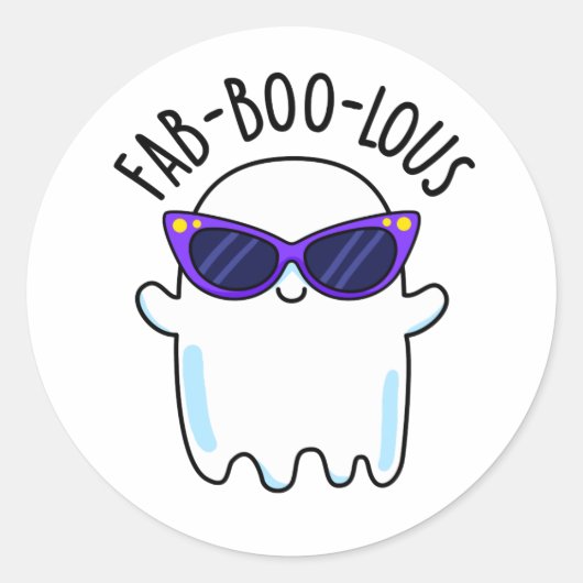 Fab-Boo-Lous Grappige Geest Pun Ronde Sticker (Voorkant)