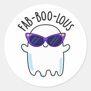 Fab-Boo-Lous Grappige Geest Pun Ronde Sticker