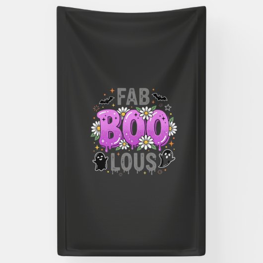 Fab Boo Lous Halloween Geest Ontwerp_1 Spandoek (Verticaal)