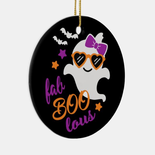 Fab Boo Lous Halloween Ghost Cute Keramisch Ornament (Rechts)
