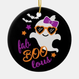 Fab Boo Lous Halloween Ghost Cute Keramisch Ornament