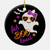 Fab Boo Lous Halloween Ghost Cute Keramisch Ornament (Achterkant)