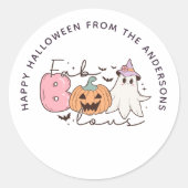 Fab-boo-lous Halloween Groovy Treat Bag Sticker (Voorkant)