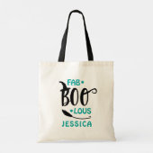 Fab-Boo-Lous Halloween Heks Gepersonaliseerde Naam Tote Bag (Achterkant)