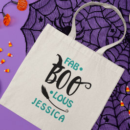 Fab-Boo-Lous Halloween Heks Gepersonaliseerde Naam Tote Bag