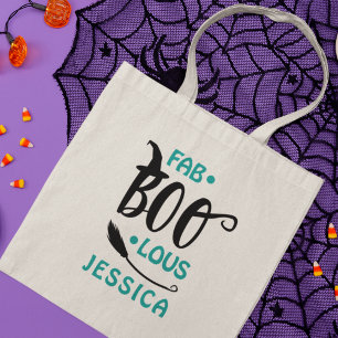 Fab-Boo-Lous Halloween Heks Gepersonaliseerde Naam Tote Bag