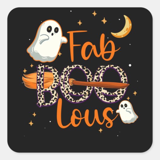 Fab boo lous - Halloween Vierkante Sticker (Voorkant)
