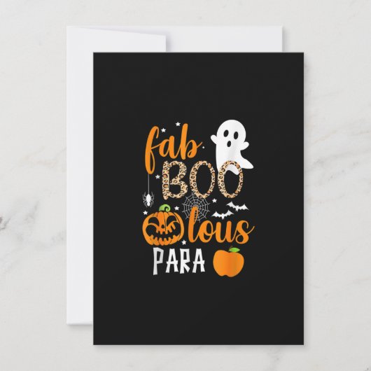 Fab Boo Lous Para Funny Halloween Teaching Kaart (Voorkant)