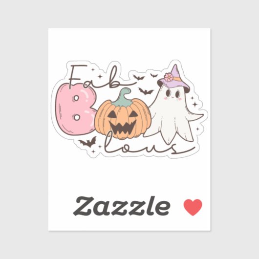 Fab-boo-lous Retro Groovy Halloween Sticker (Vel)