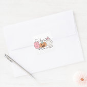 Fab-boo-lous Retro Groovy Halloween Vierkante Sticker (Envelop)