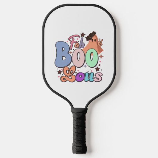 Fab Boo Lous Retro Schattige Halloween T Pickleball Paddle (Voorkant)