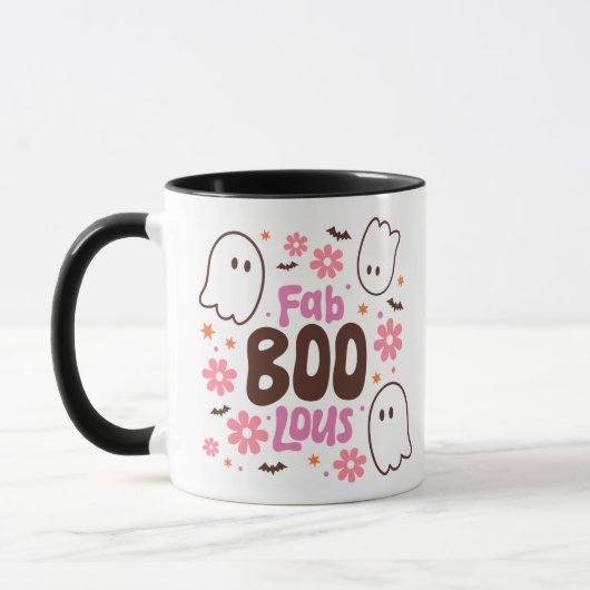 Fab BOO Lous Schattigee Geesten Wit Halloween Mok (Links)