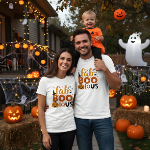 Fab Boo Lous Schattigee Halloween Tekst & Grafisch T-shirt