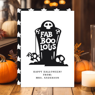 Fab Boo Lous Tombstone Halloween Classroom Kaart