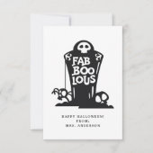 Fab Boo Lous Tombstone Halloween Classroom Kaart (Voorkant)