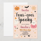 Fab-BOO-Lous Vier Kinder Halloween Verjaardag Uitn Kaart (Voorkant / Achterkant)