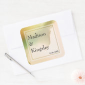 Fab Chartreuse Abstract Amazing Wedding Vierkante Sticker (Envelop)