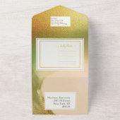 Fab Chartreuse 💚 Abstracte ongelooflijke budget W All In One Uitnodiging (Buitenkant)