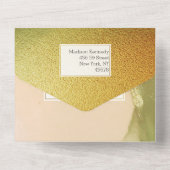 Fab Chartreuse 💚 Abstracte ongelooflijke budget W All In One Uitnodiging (Achterkant)