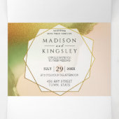 Fab Chartreuse 💚 Abstracte ongelooflijke budget W Drieluik Uitnodiging (Binnenkant midden)