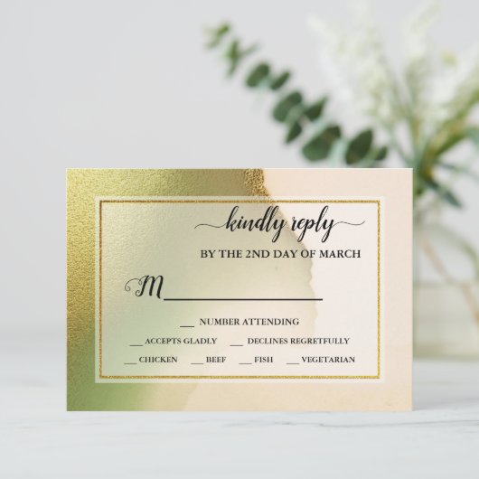 Fab Chartreuse 💚 Abstracte ongelooflijke budget W RSVP Kaartje (Staand voorkant)