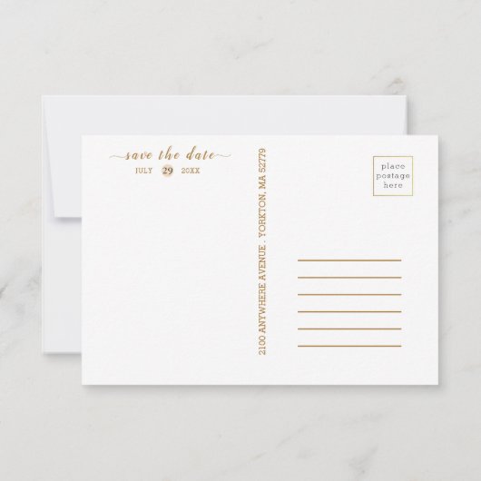 Fab Chartreuse 🤵 Trouwbudget voor een bruiloft me Save The Date (Achterkant)