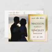 Fab Chartreuse 🤵 Trouwbudget voor een bruiloft me Save The Date (Voorkant / Achterkant)