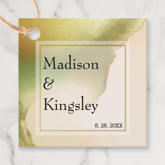 Fab Chartreuse 💚 Vet & Stijlvol Budget Wedding Bedankjes Labels (Voorkant)