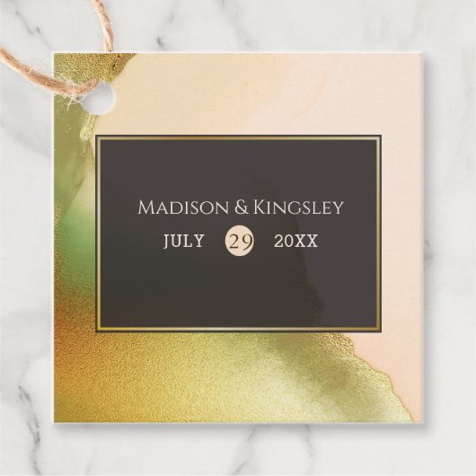 Fab Chartreuse 💚 Vet & Stijlvol Budget Wedding Bedankjes Labels (Voorkant)