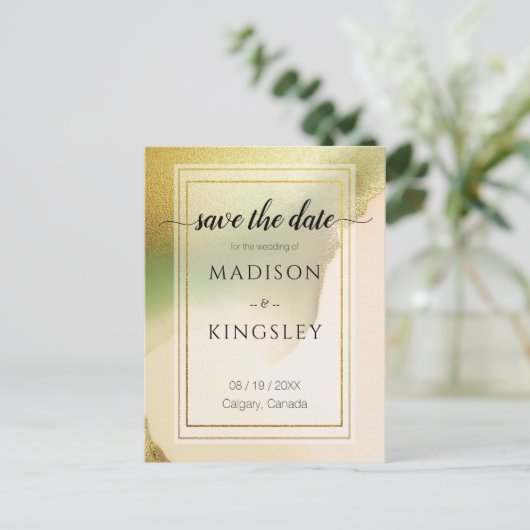 Fab Chartreuse 🤵 Vet & Stijlvol Budget Wedding Briefkaart (Staand voorkant)