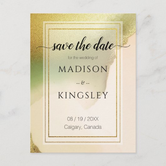 Fab Chartreuse 🤵 Vet & Stijlvol Budget Wedding Briefkaart (Voorkant)