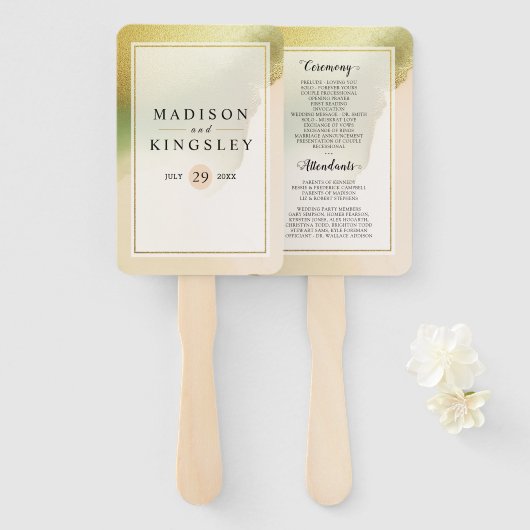 Fab Chartreuse 🤵 Vet & Stijlvol Budget Wedding Handwaaier (Voorkant en achterkant)