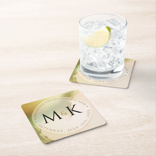 Fab Chartreuse 🤵 Vet & Stijlvol Budget Wedding Kartonnen Onderzetters (Insitu)