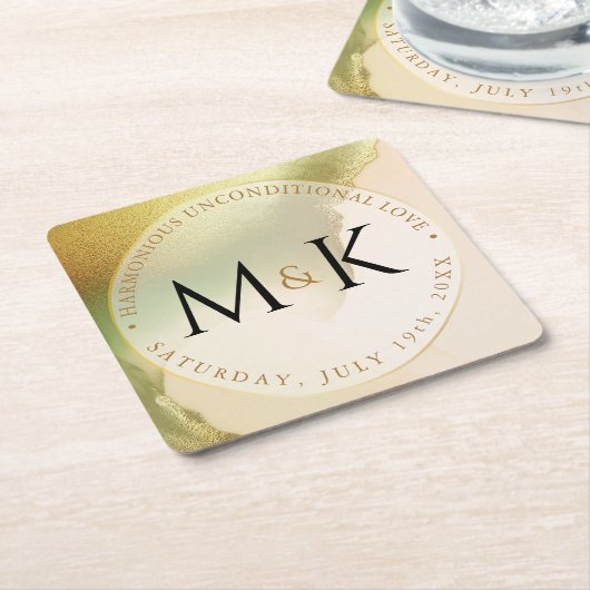 Fab Chartreuse 🤵 Vet & Stijlvol Budget Wedding Kartonnen Onderzetters (Schuin)