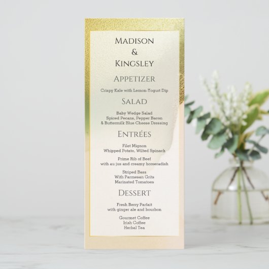 Fab Chartreuse 💚 Vet & Stijlvol Budget Wedding Menu (Staand voorkant)